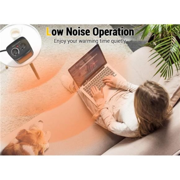 Space Heater, 1500W Electric Heaters Indoor Portable with Thermostat - Picture 7 of 7